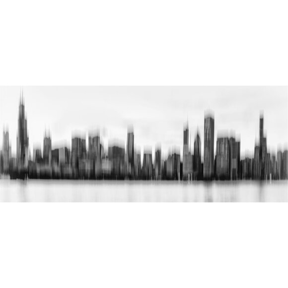 Chicago Skyline Panoramic - 5x15" - Black and White Photograph - Picture 1 of 1